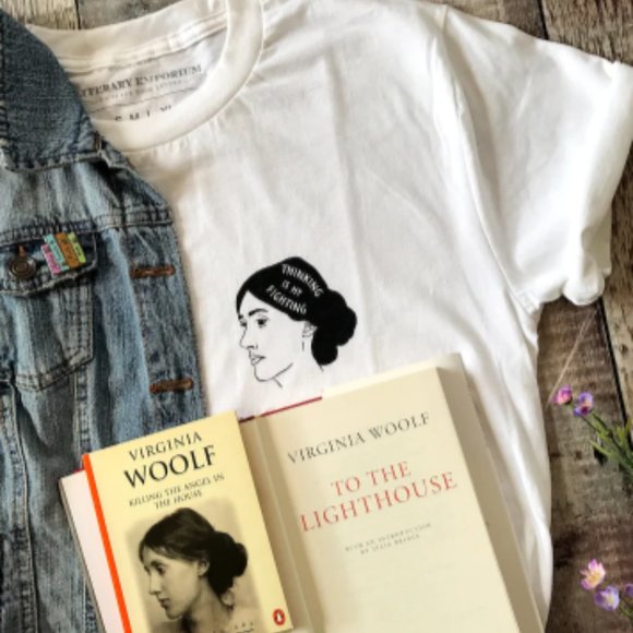 Virginia Woolf T-shirt - Feminist Tshirt - Literary Quote Tee for Book Lover - G - Picture 2 of 2